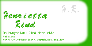 henrietta rind business card